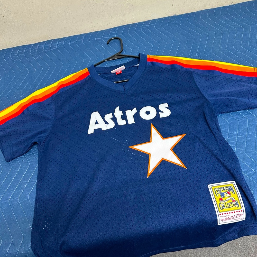 Men's Astros Craig Biggio Mitchell & Ness Navy Mesh Batting Practice Jersey